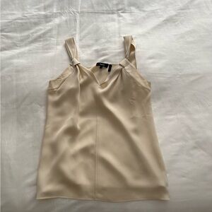 Theory Silk Top | Sleeveless Cream V-Neck Women's Top